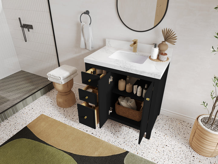 Chicago 36 in. W x 22 in. D Center Sink Bathroom Vanity - photo 3