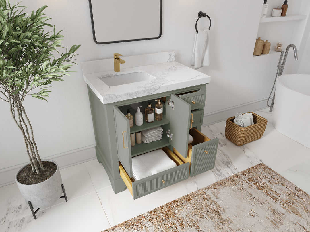 Alys 36 in. W x 22 in. D Left Offset Sink Bathroom Vanity