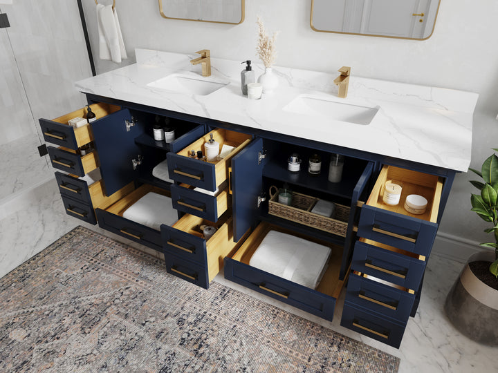 Boston Fenway 84 in. W x 22 in. D Double Sink Bathroom Vanity - photo 3