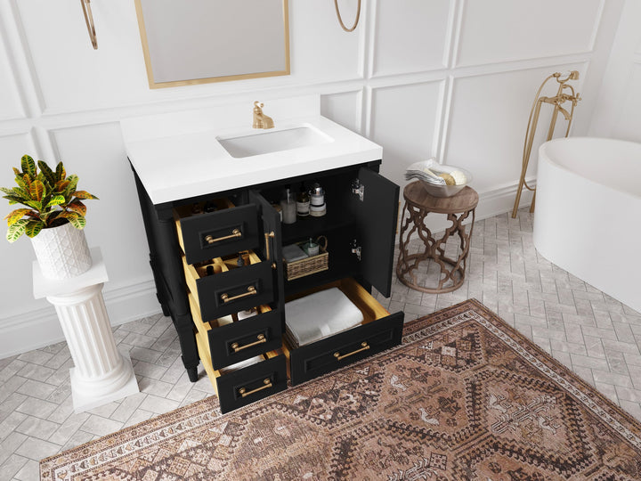 Aberdeen 36 in. W x 22 in. D Right Offset Sink Bathroom Vanity - photo 3