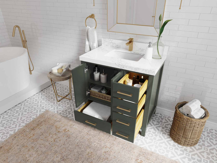 Malibu 36 in. W x 22 in. D Bathroom Vanity Center Sink - photo 2