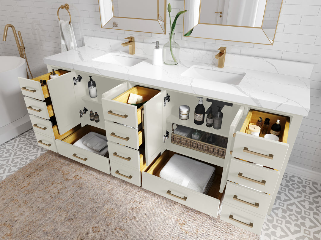 Malibu 84 in. W x 22 in. D Double Sink Bathroom Vanity