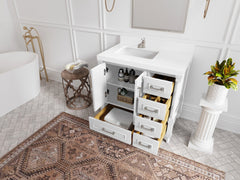 Aberdeen 36 in. W x 22 in. D Left Offset Sink Bathroom Vanity - photo 3