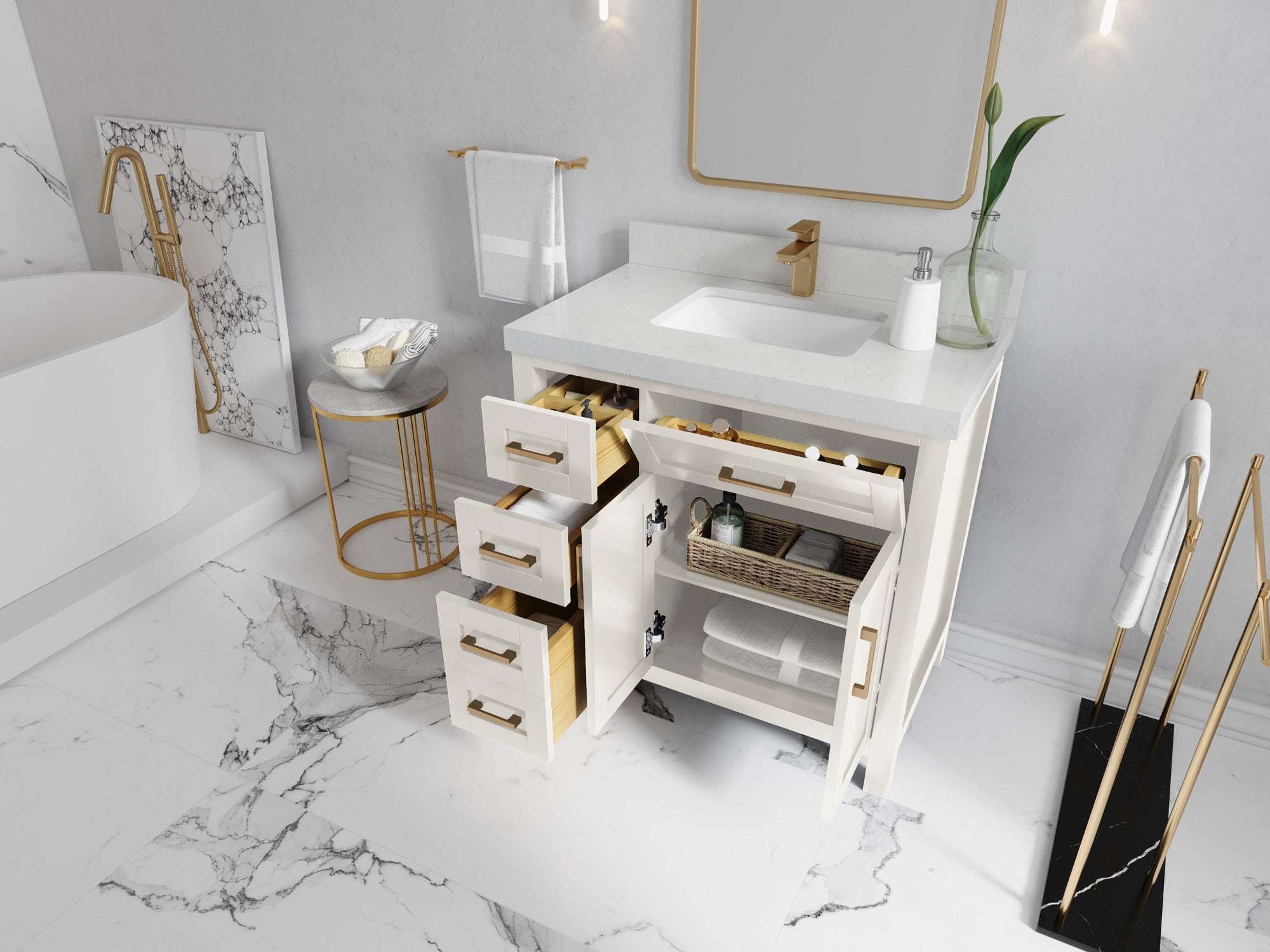 Cambridge 36 in. W x 22 in. D Single Center Sink Bathroom vanity