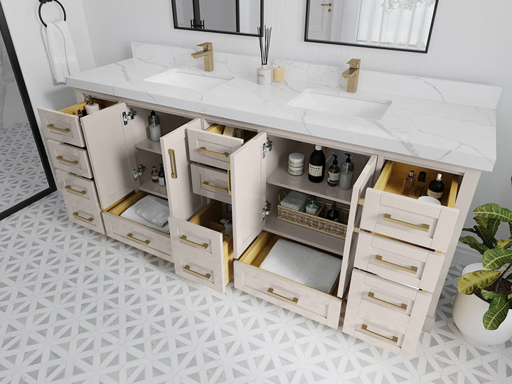 Boston 84 in. W x 22 in. D Double Sink Bathroom Vanity - photo 3