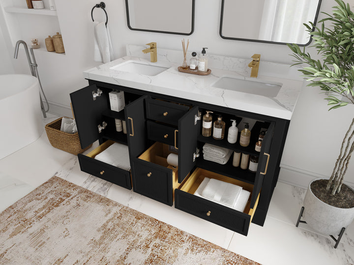 Alys 60 in. W x 22 in. D Double Sink Bathroom Vanity - photo 3