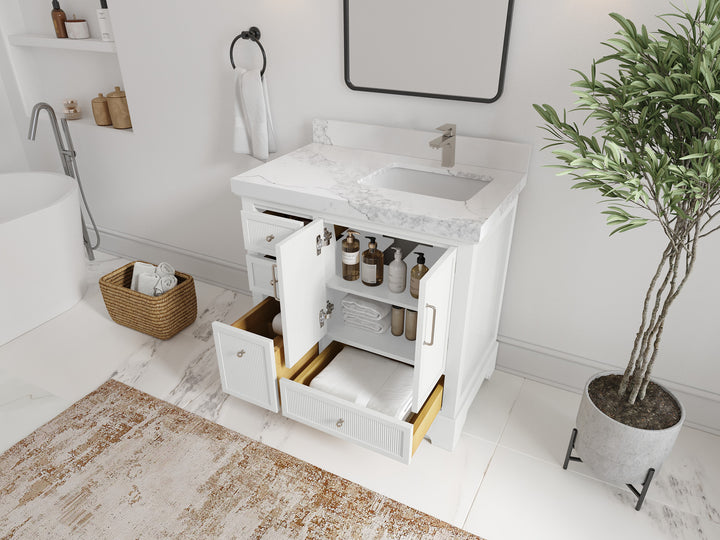 Alys 36 in. W x 22 in. D Right Offset Sink Bathroom Vanity - photo 3