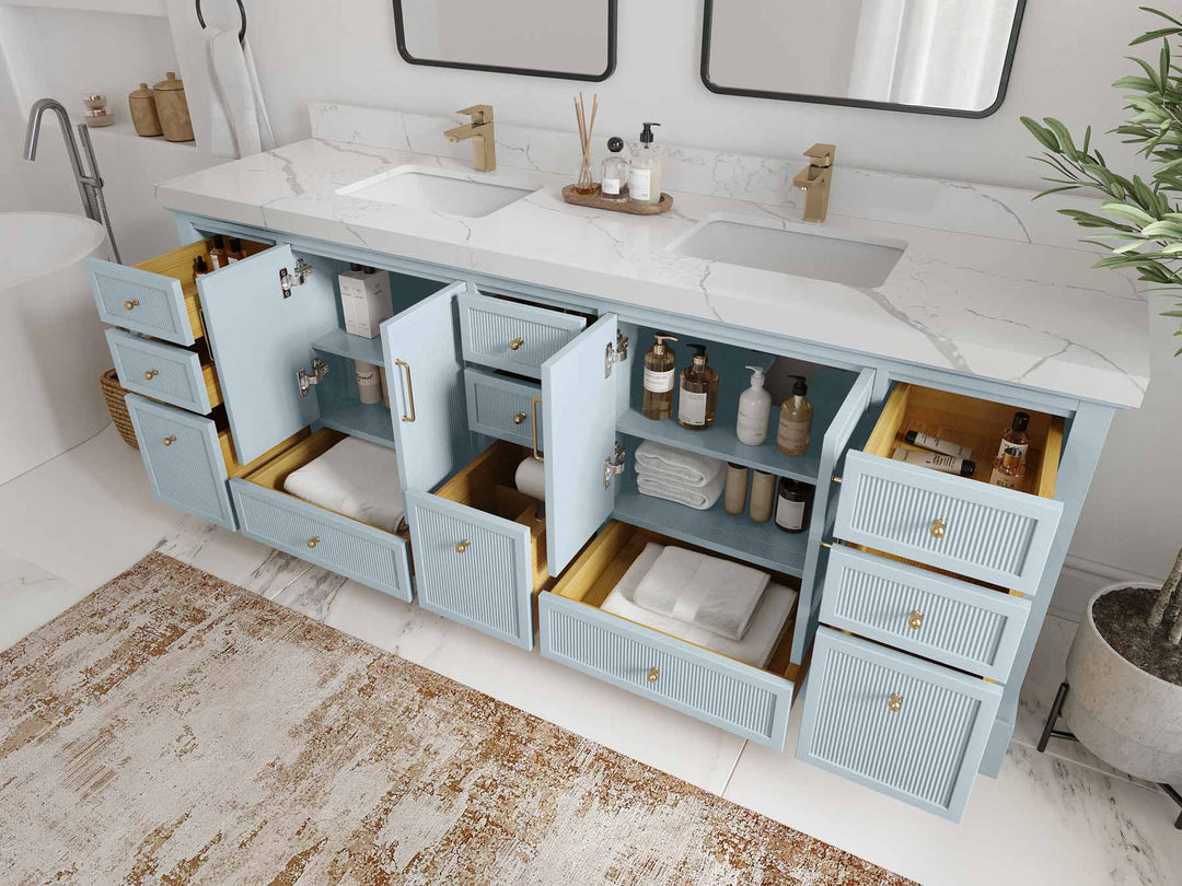 Alys 84 in. W x 22 in. D Double Sink Bathroom Vanity