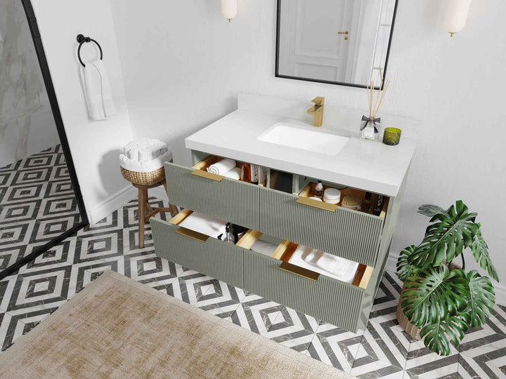 Catalina 48 in W x 22 in D Free Standing Reeded Single Sink Bathroom Vanity - photo 3