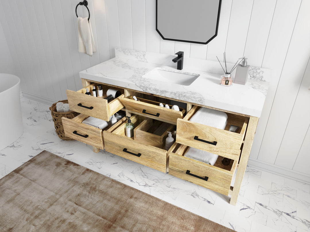 Parker Mango Wood 60 in. W x 22 in. D Single Sink Bathroom Vanity