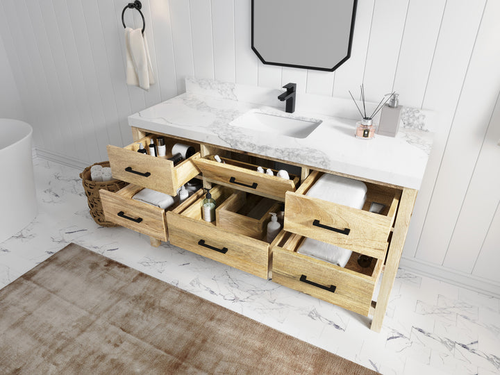Parker Mango Wood 60 in. W x 22 in. D Single Sink Bathroom Vanity - photo 3