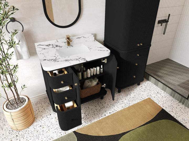 Miami 36 in. W x 22 in. D Center Sink Bathroom Vanity - photo 3