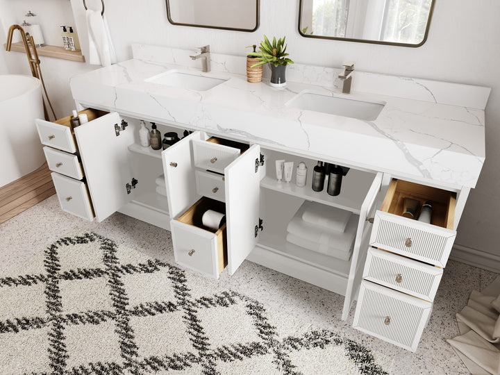 Manhattan 84 in. W x 22 in. D Double Sink Bathroom Vanity - photo 3