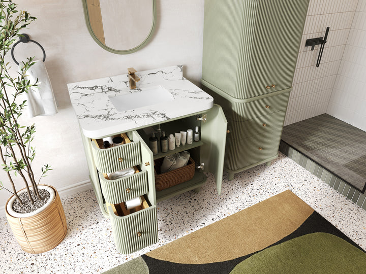 Miami 36 in. W x 22 in. D Center Sink Bathroom Vanity - photo 3