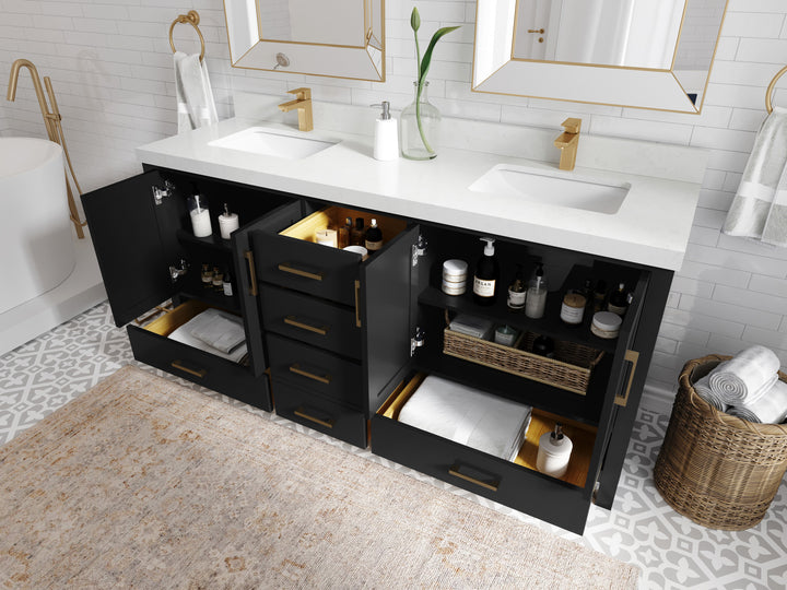 Malibu 72 in. W x 22 in. D Double Sink Bathroom Vanity - photo 3