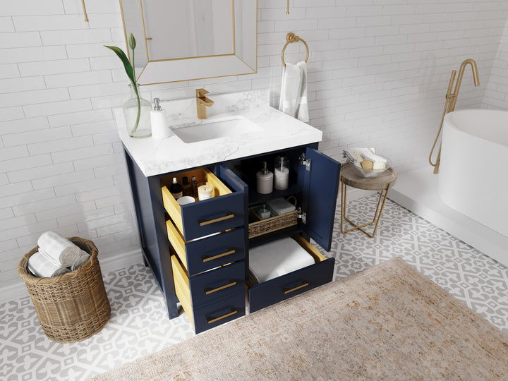 Malibu 36 in. W x 22 in. D Bathroom Vanity Center Sink 2 - photo 3