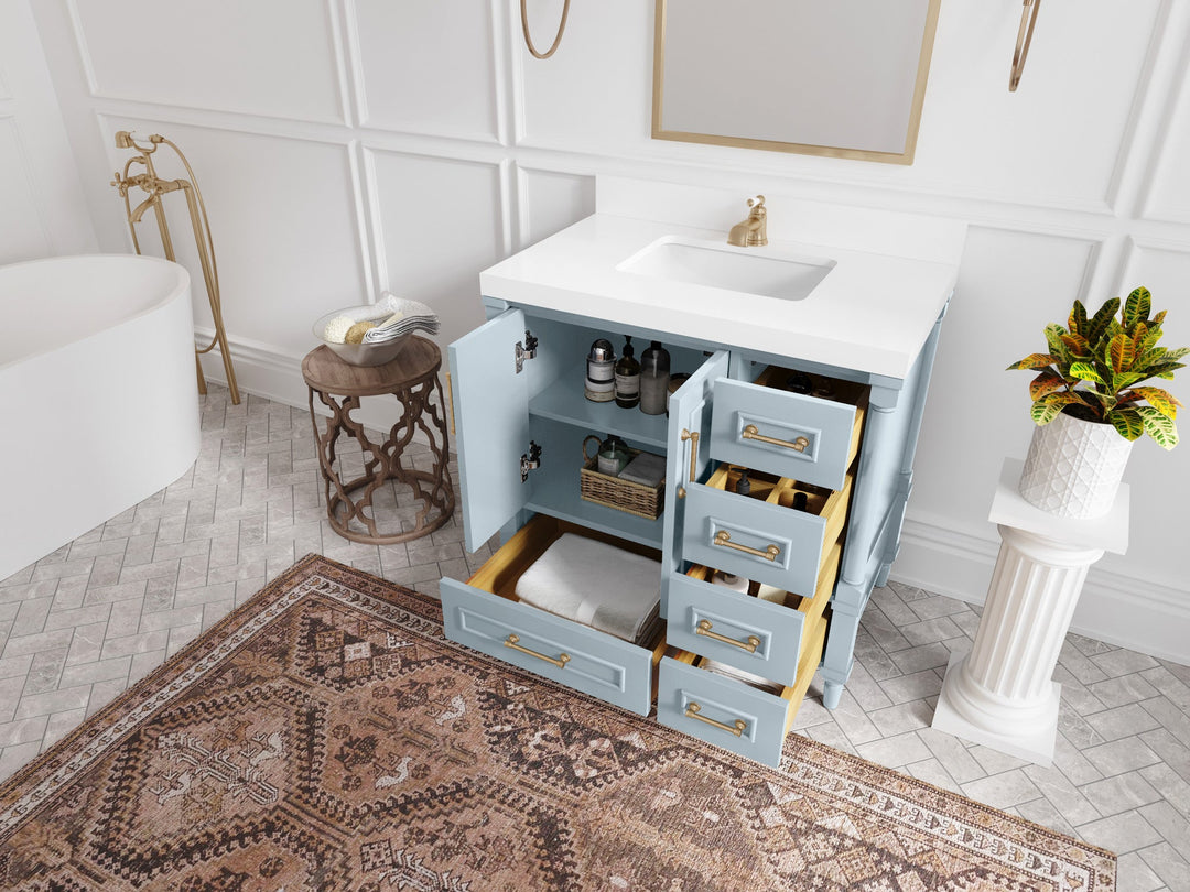 Aberdeen 36 in. W x 22 in. D Center Sink Bathroom Vanity