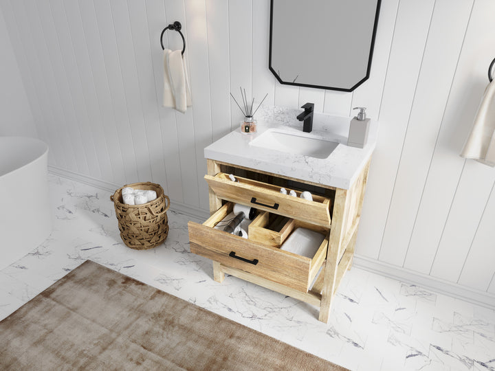 Parker Mango Wood 30 in. W x 22 in. D Single Sink Bathroom Vanity - photo 3