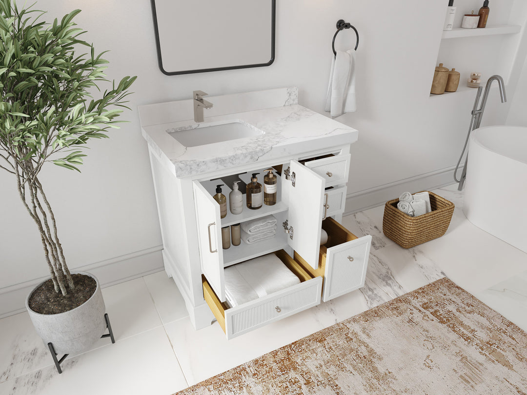 Alys 36 in. W x 22 in. D Left Offset Sink Bathroom Vanity