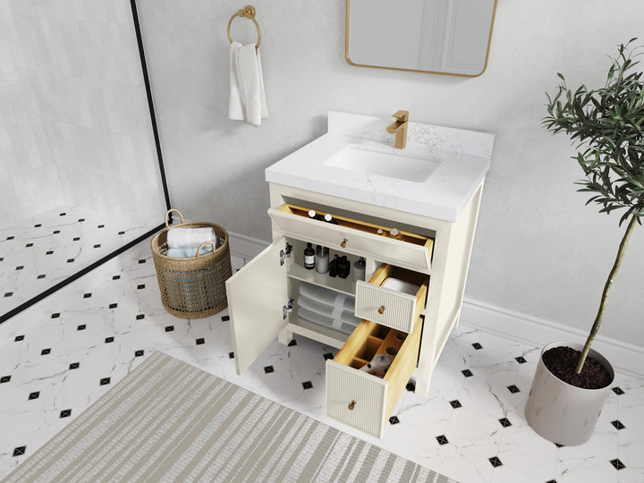 Sonoma 30 in W x 22 in D Free Standing Reeded Single Sink Bathroom Vanity - photo 3