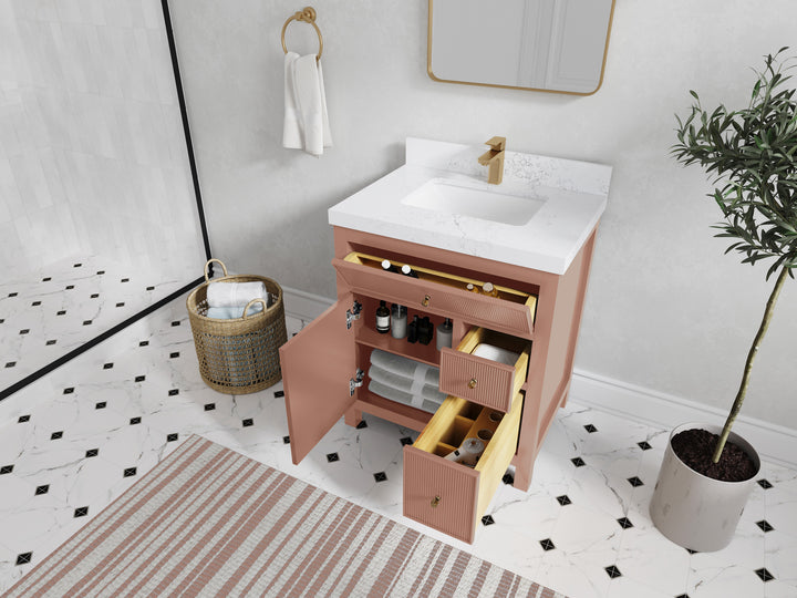 Sonoma 30 in W x 22 in D Free Standing Reeded Single Sink Bathroom Vanity - photo 4
