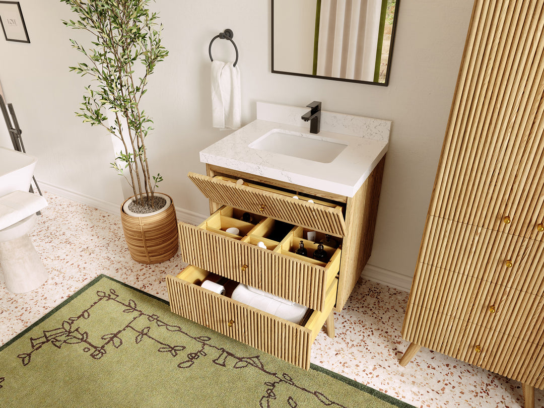 Pasadena White Oak 30 in. W x 22 in. D Single Sink Bathroom Vanity
