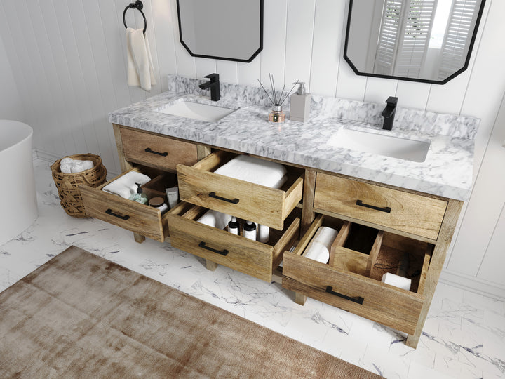 Parker Mango Wood 72 in. W x 22 in. D Double Sink Bathroom Vanity - photo 3
