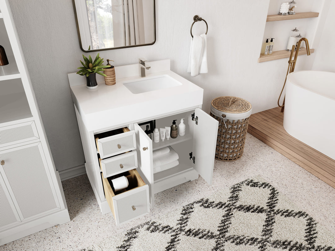 Manhattan 36 in. W x 22 in. D Right Offset Sink Bathroom Vanity