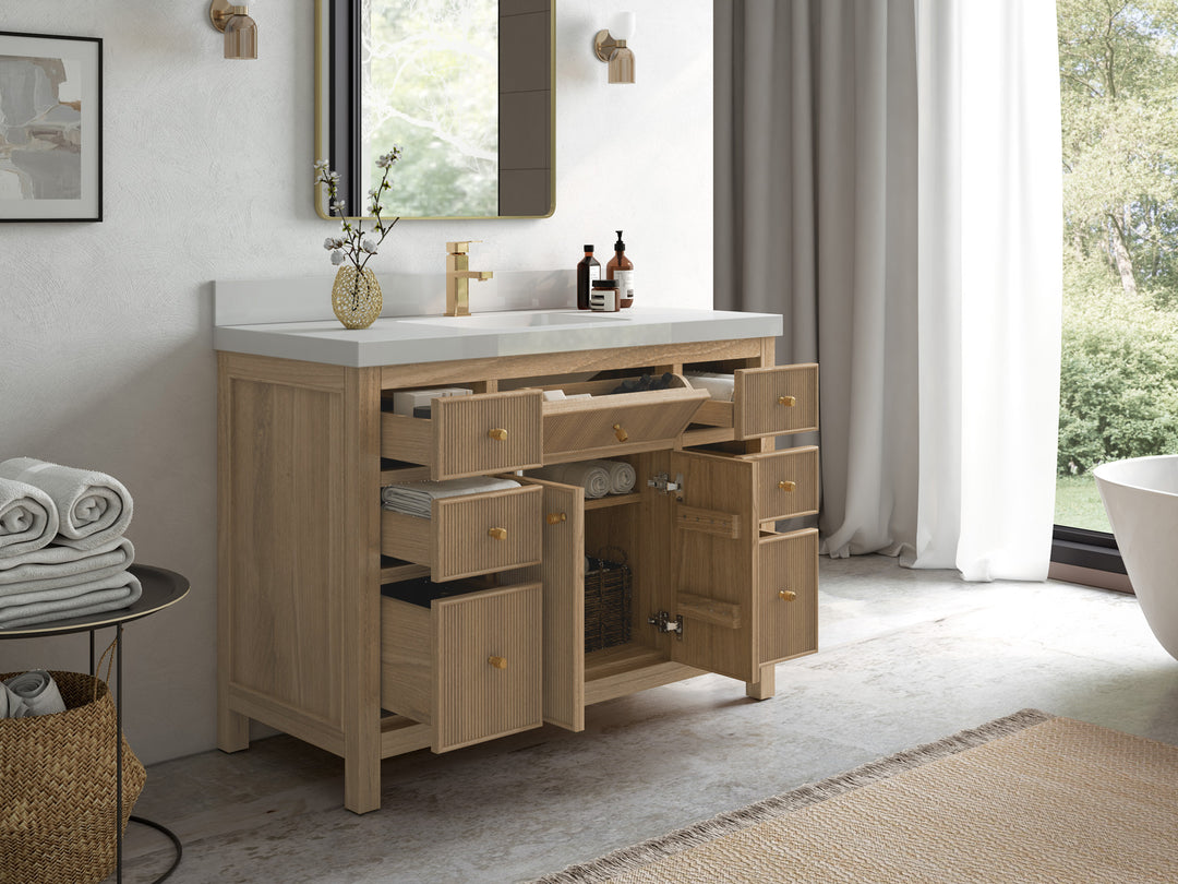 Sonoma Teak Wood 48 in. W x 22 in. D Single Sink Bathroom Vanity
