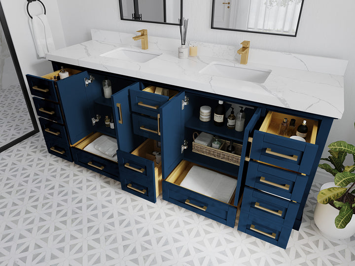 Boston 84 in. W x 22 in. D Double Sink Bathroom Vanity - photo 3