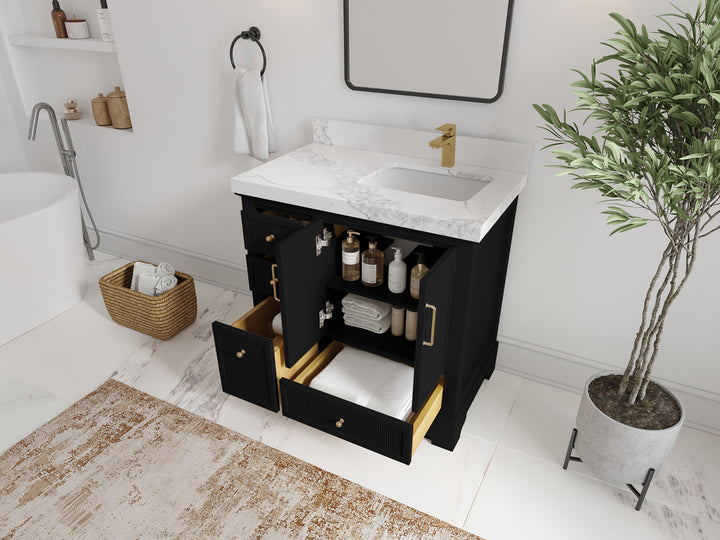 Alys 36 in. W x 22 in. D Right Offset Sink Bathroom Vanity - photo 3