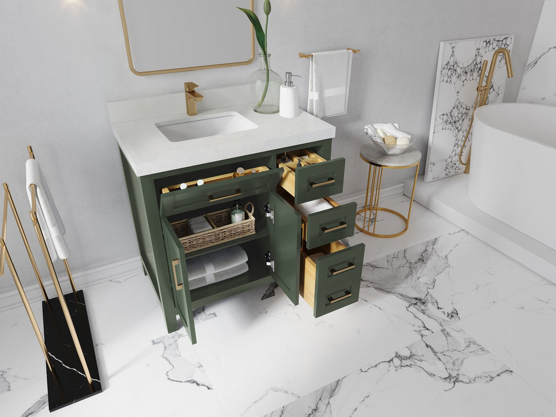 Cambridge 36 in. W x 22 in. D Left Offset Sink Bathroom Vanity