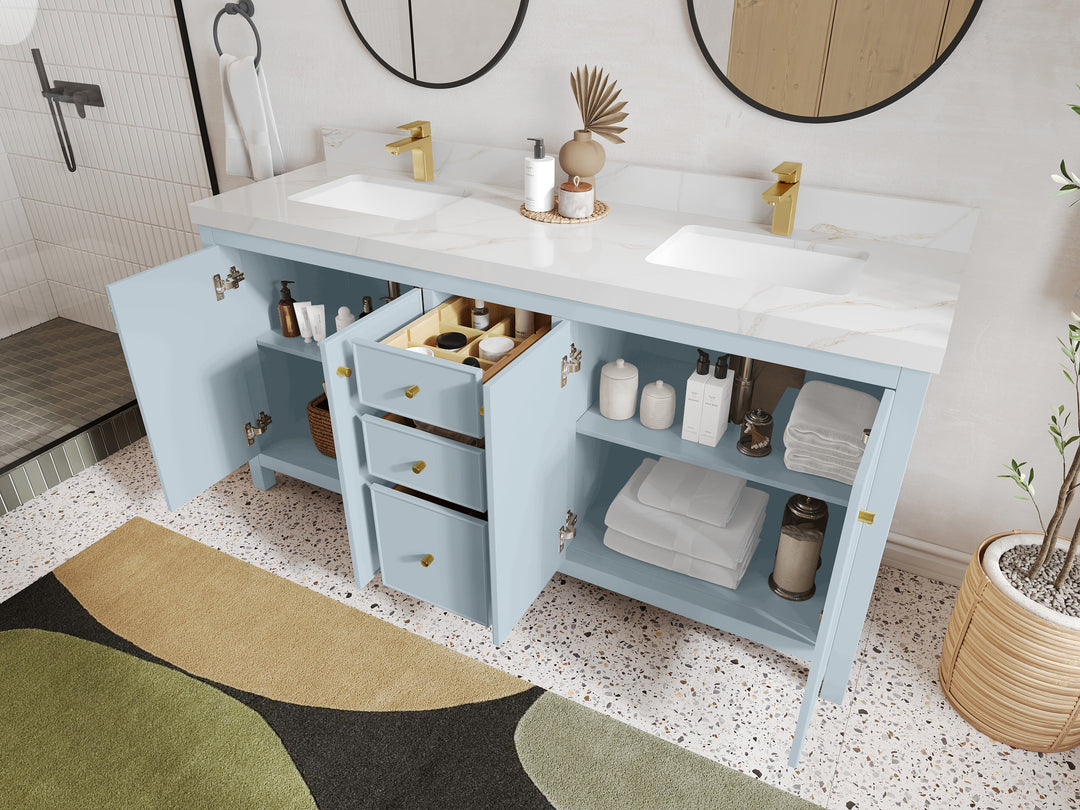 Chicago 72 in. W x 22 in. D Double Sink Bathroom Vanity
