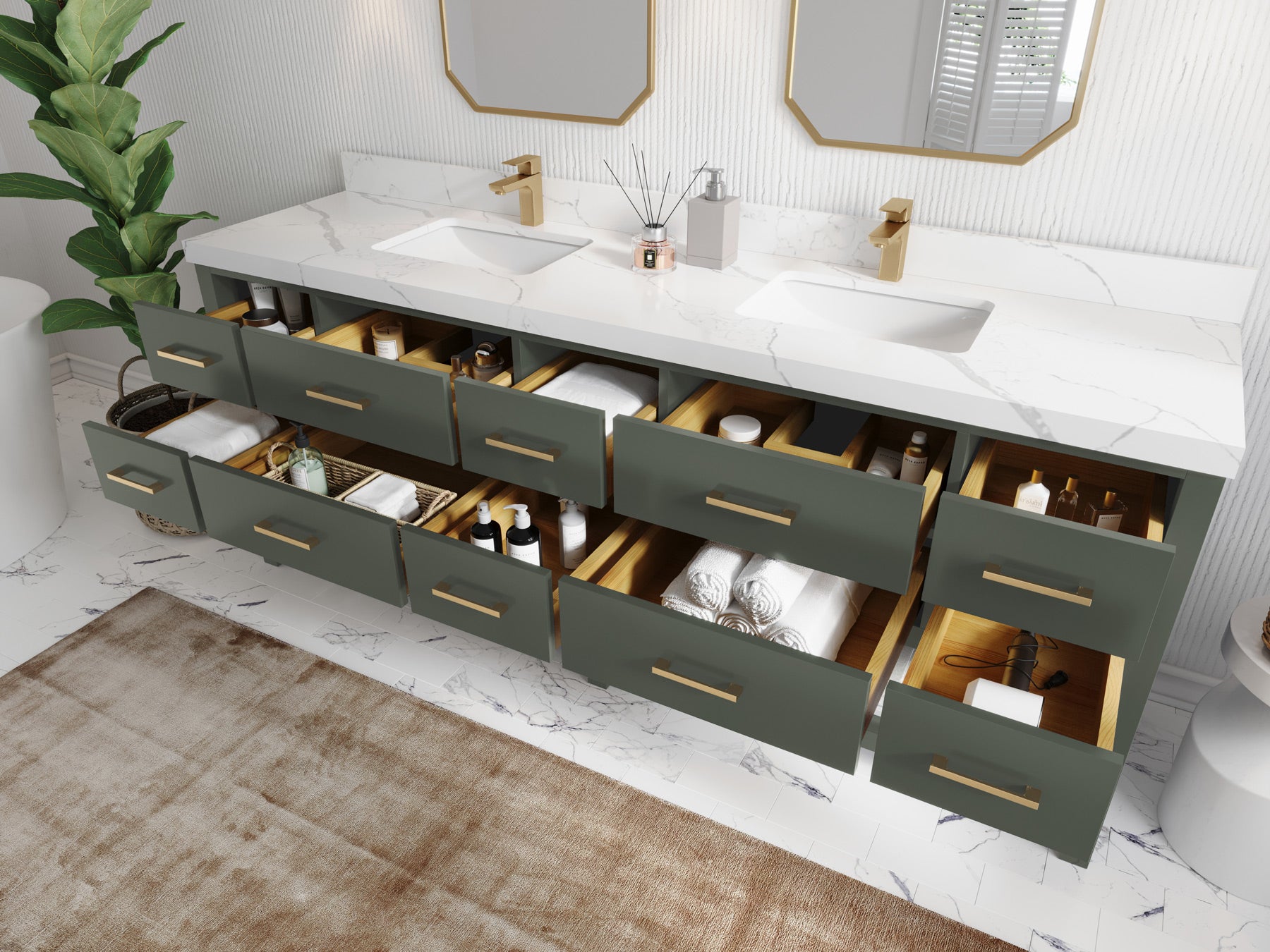 Parker 84 in. W x 22 in. D Double Sink Bathroom Vanity