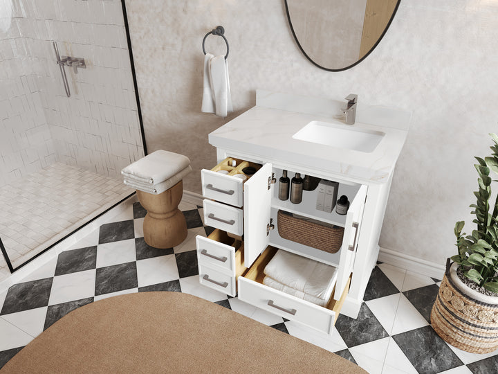 Charlotte 36 in. W x 22 in. D Right Offset Sink Bathroom Vanity - photo 3