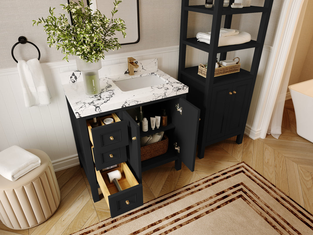 Nashville 36 in. W x 22 in. D Right Offset Sink Bathroom Vanity