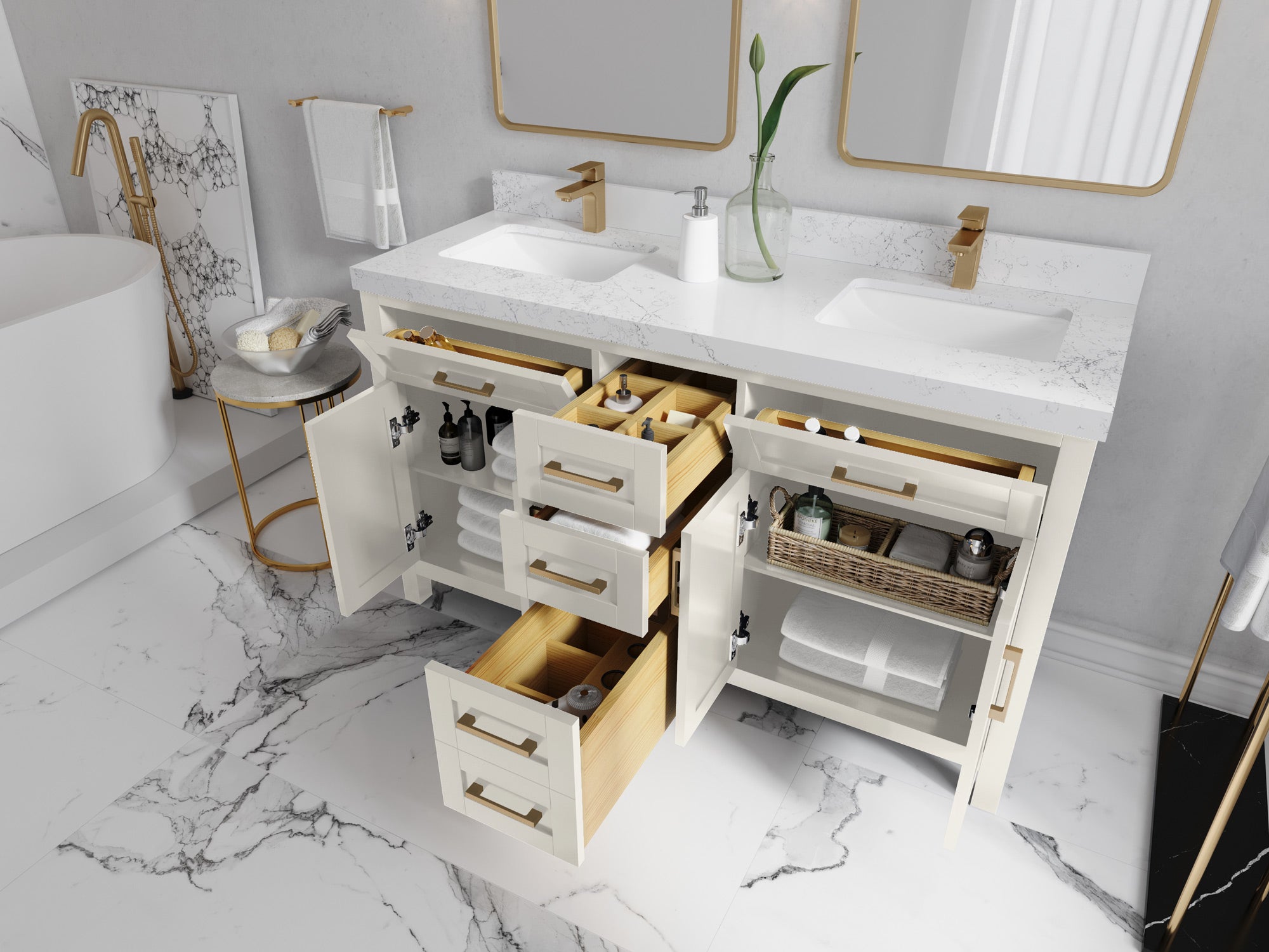 Cambridge 60 in. W x 22 in. D Double Sink Bathroom Vanity