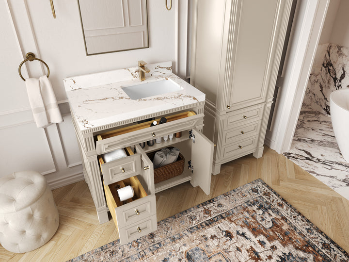 Paris 36 in. W x 22 in. D Right Offset Sink Bathroom Vanity - photo 3