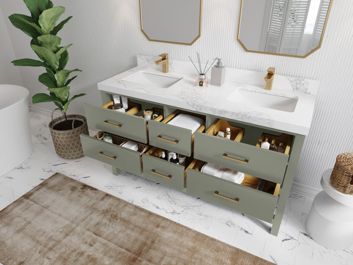 Parker 60 in. W x 22 in. D Double Sink Bathroom Vanity - photo 3