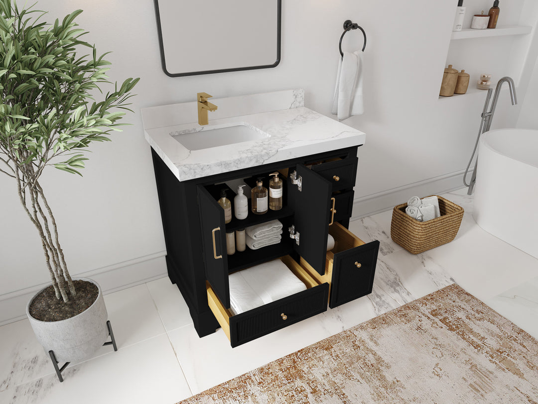 Alys 36 in. W x 22 in. D Left Offset Sink Bathroom Vanity