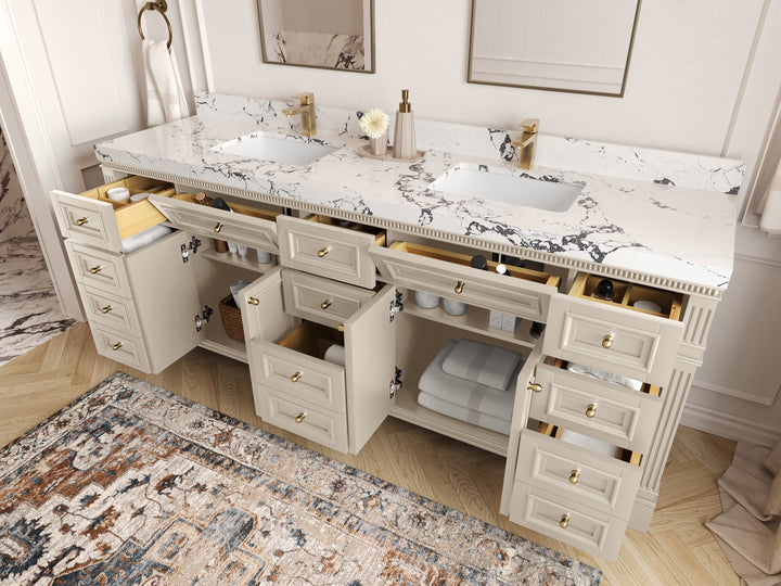 Paris 84 in. W x 22 in. D Double Sink Bathroom Vanity - photo 3