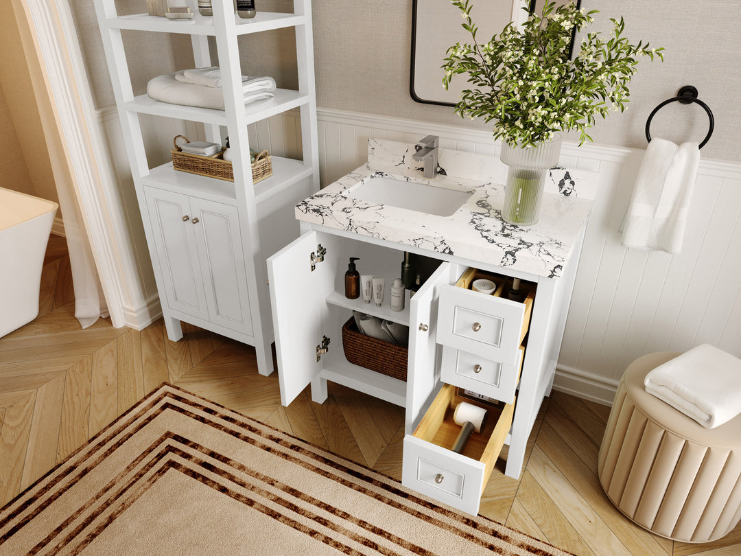 Nashville 36 in. W x 22 in. D Left Offset Sink Bathroom Vanity