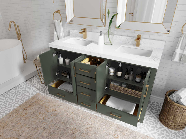 Malibu 60 in. W x 22 in. D Double Sink Bathroom Vanity - photo 4