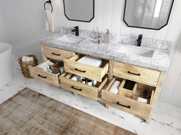 Parker Mango Wood 72 in. W x 22 in. D Double Sink Bathroom Vanity - photo 3