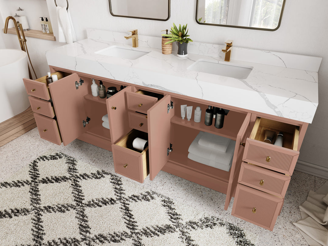 Manhattan 84 in. W x 22 in. D Double Sink Bathroom Vanity