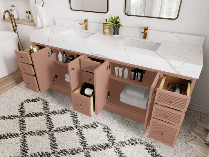 Manhattan 84 in. W x 22 in. D Double Sink Bathroom Vanity - photo 3