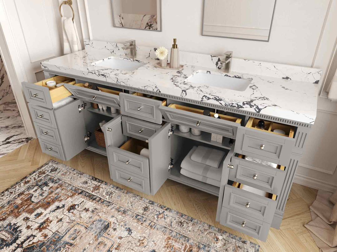 Paris 84 in. W x 22 in. D Double Sink Bathroom Vanity