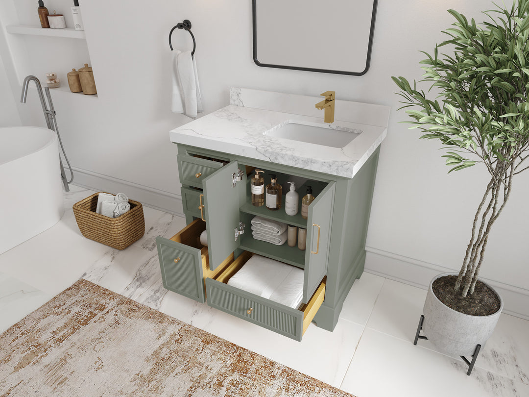 Alys 36 in. W x 22 in. D Right Offset Sink Bathroom Vanity