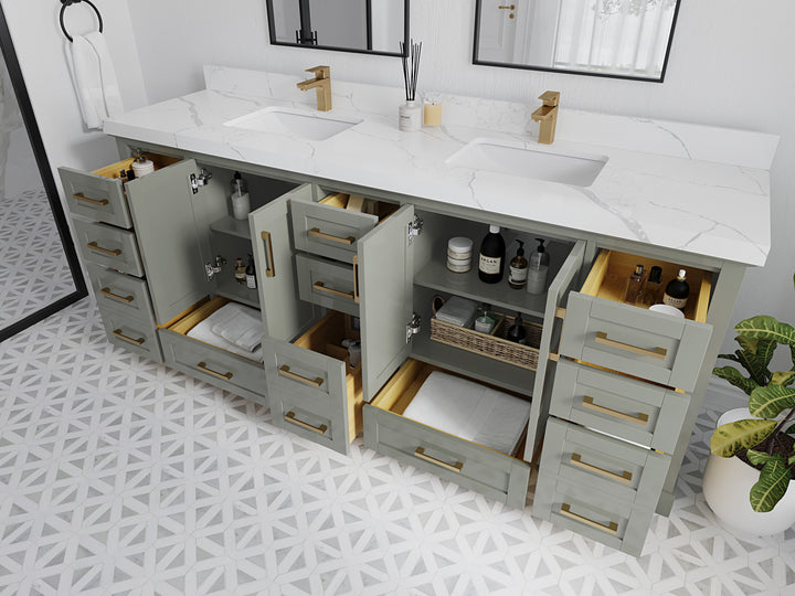 Boston 84 in. W x 22 in. D Double Sink Bathroom Vanity - photo 3