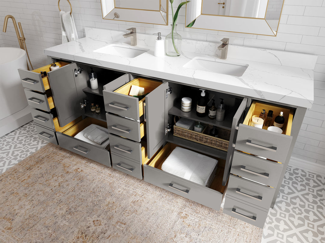 Malibu 84 in. W x 22 in. D Double Sink Bathroom Vanity